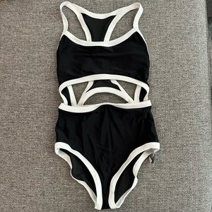 NWT Aerie cut-out one-piece swimsuit med long